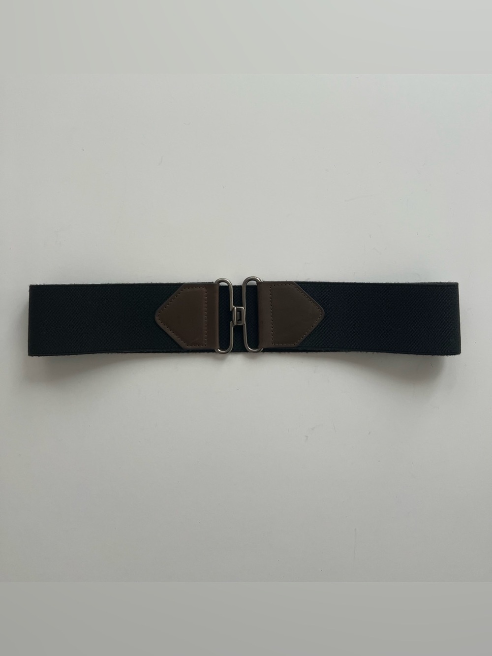 Comptoir des Cotonniers Black Brown Leather Stretch Belt – FR 2 / One Size
